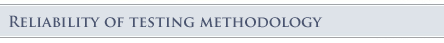 Reliability of Testing Methodology